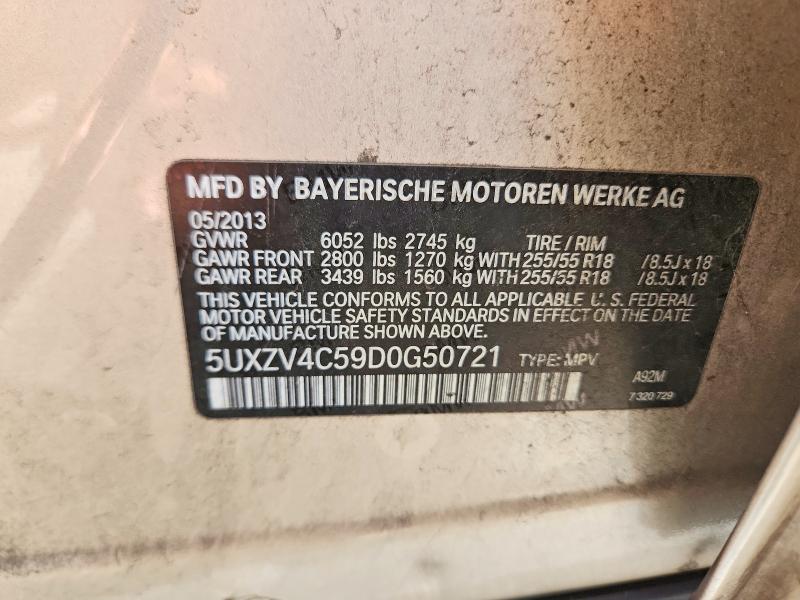 65872846 :رقم المزاد ، 5UXZV4C59D0G50721 vin ، 2013 Bmw X5 مزاد بيع