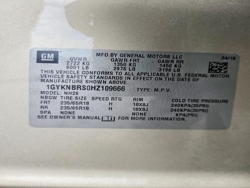 Продажа на аукционе авто 2017 Cadillac Xt5, vin: 1GYKNBRS0HZ109666, номер лота: 65470736