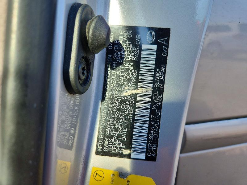 66894816 :رقم المزاد ، JTHBF30G136019582 vin ، 2003 Lexus Es مزاد بيع