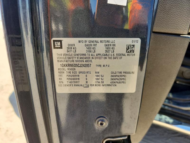 66502676 :رقم المزاد ، 1GKKRNED5CJ242857 vin ، 2012 Gmc Acadia مزاد بيع