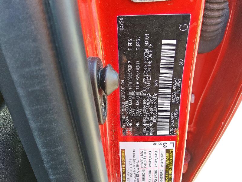65036856 :رقم المزاد ، JTEMU5JR0R6278130 vin ، 2024 Toyota 4runner مزاد بيع