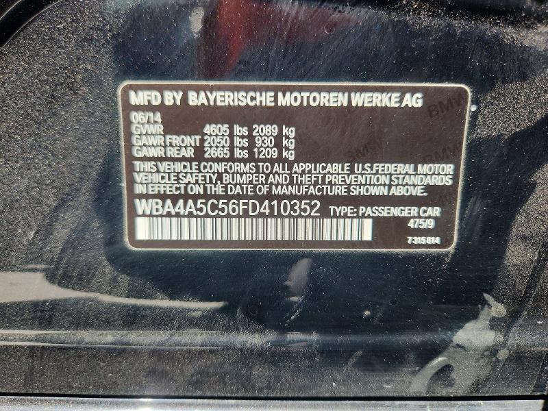 65886226 :رقم المزاد ، WBA4A5C56FD410352 vin ، 2015 Bmw 428 مزاد بيع