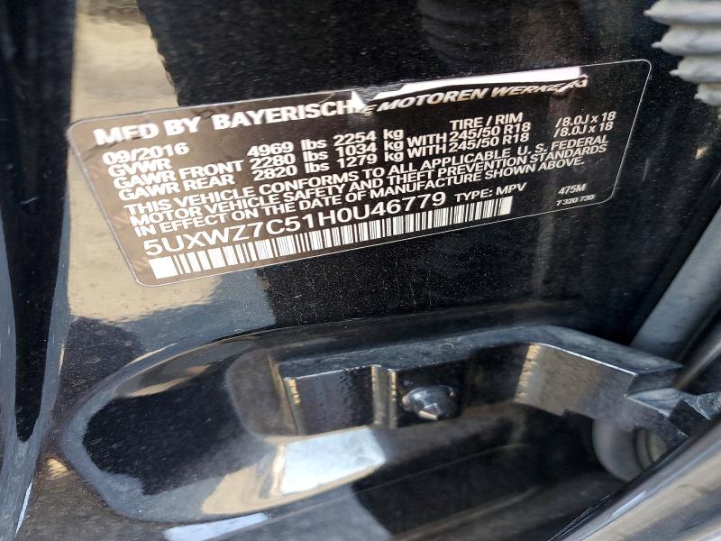 Aukcja sprzedaży 2017 Bmw X3, vin: 5UXWZ7C51H0U46779, numer aukcji: 63056196