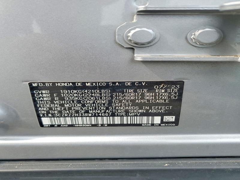 2024 Honda Hr-v მანქანა იყიდება აუქციონზე, vin: 3CZRZ2H33RM714667, აუქციონის ნომერი: 63201216