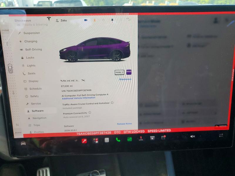 Продаж на аукціоні авто 2023 Tesla Model X, vin: 7SAXCBE59PF387426, номер лоту: 66031446