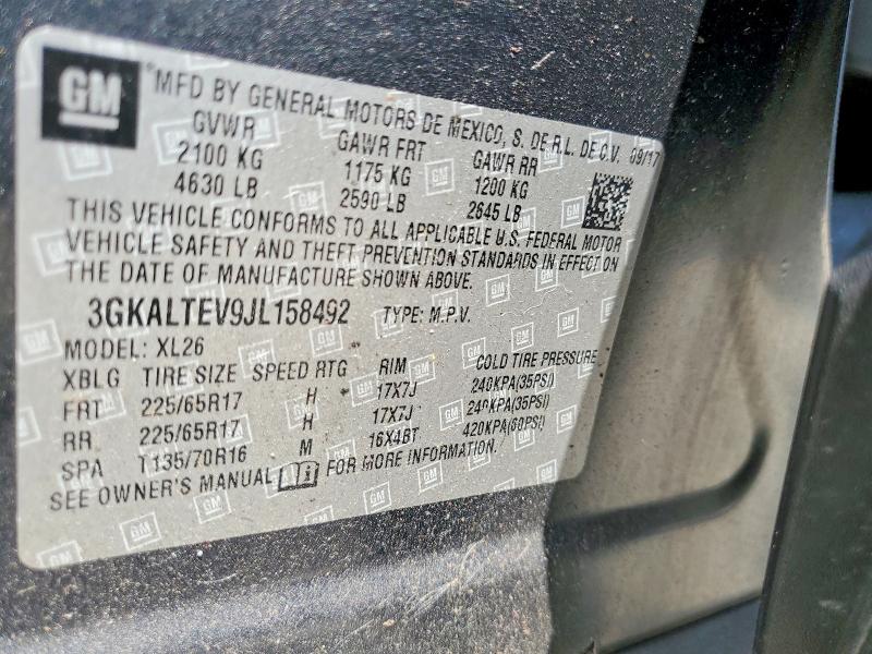 Aukcja sprzedaży 2018 Gmc Terrain, vin: 3GKALTEV9JL158492, numer aukcji: 65191036