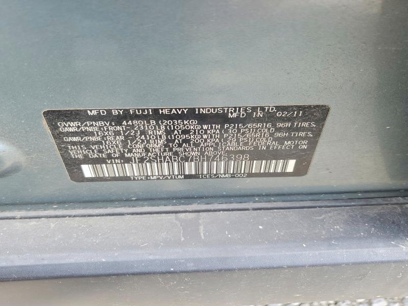 64591726 :رقم المزاد ، JF2SHABC7BH746398 vin ، 2011 Subaru Forester مزاد بيع