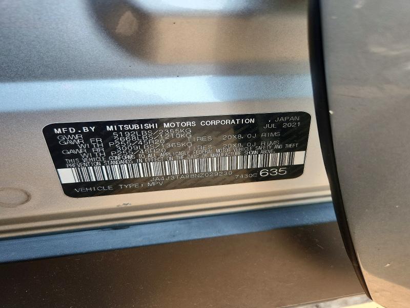 Продажа на аукционе авто 2022 Mitsubishi Outlander, vin: JA4J3TA88NZ029230, номер лота: 64849136