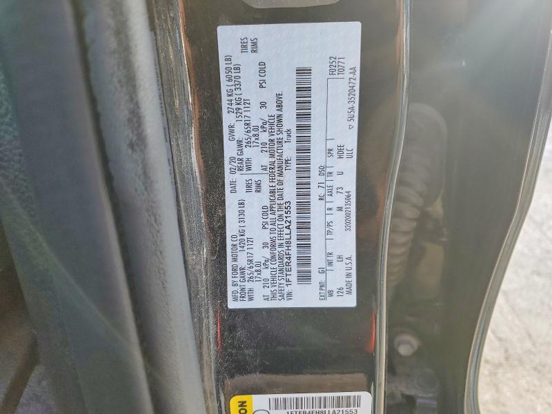 59911486 :رقم المزاد ، 1FTER4FH8LLA21553 vin ، 2020 Ford Ranger مزاد بيع