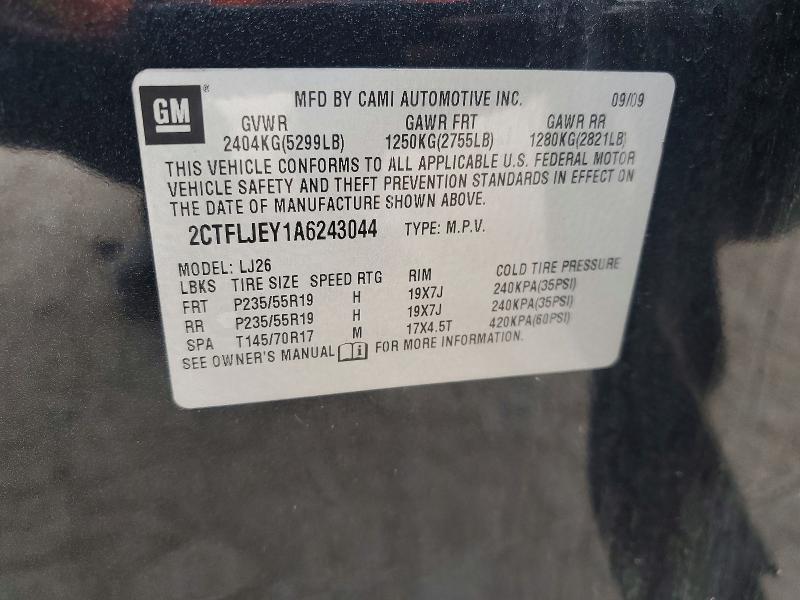 Продаж на аукціоні авто 2010 Gmc Terrain, vin: 2CTFLJEY1A6243044, номер лоту: 64089056