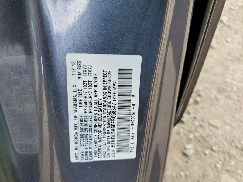 66605526 :رقم المزاد ، 5FNRL5H60EB058347 vin ، 2014 Honda Odyssey مزاد بيع
