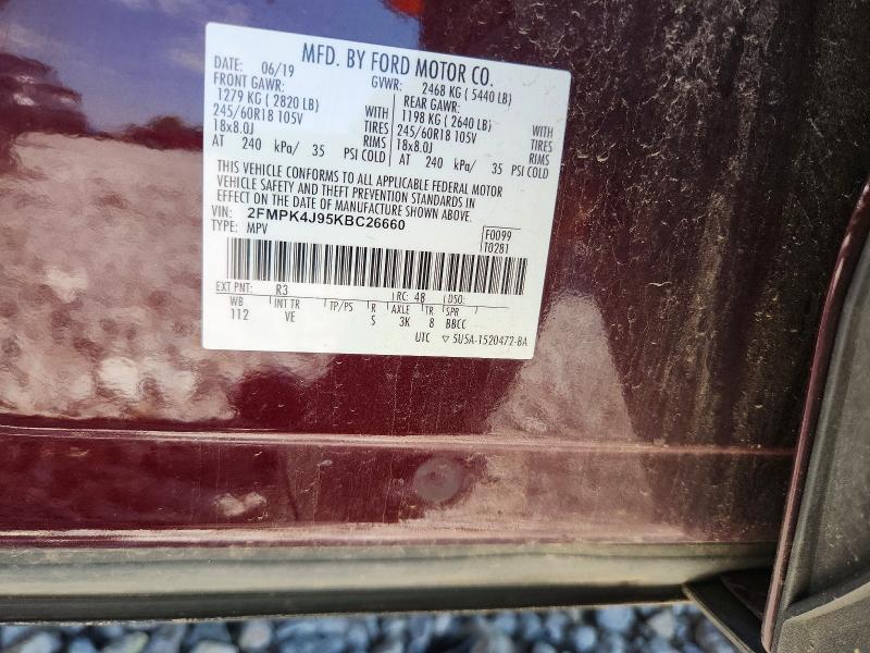 Продаж на аукціоні авто 2019 Ford Edge, vin: 2FMPK4J95KBC26660, номер лоту: 65271976