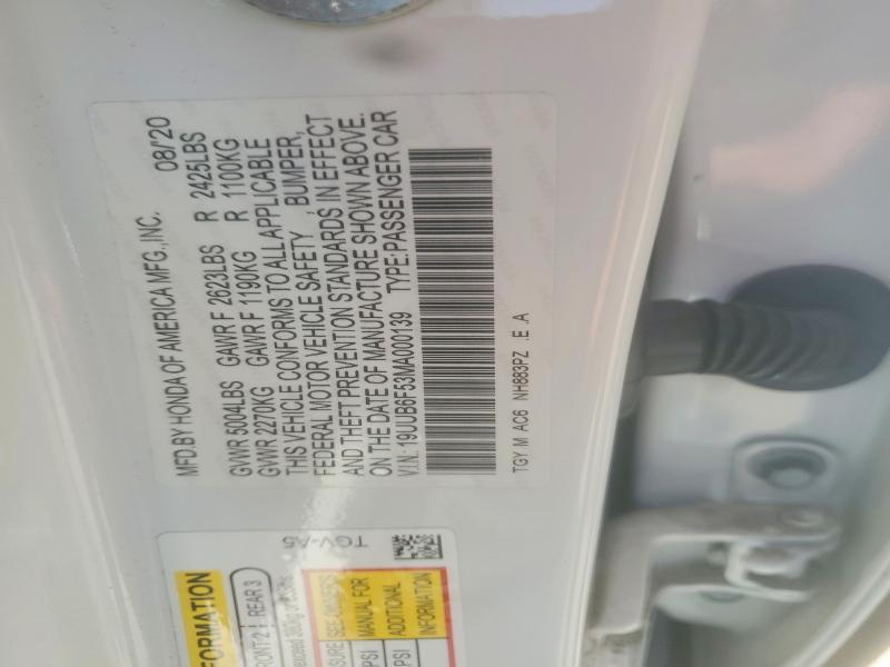 Aukcja sprzedaży 2021 Acura Tlx, vin: 19UUB6F53MA000139, numer aukcji: 65218256