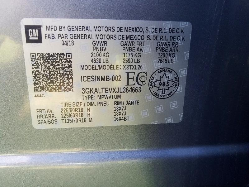 Продаж на аукціоні авто 2018 Gmc Terrain, vin: 3GKALTEVXJL364663, номер лоту: 65888046