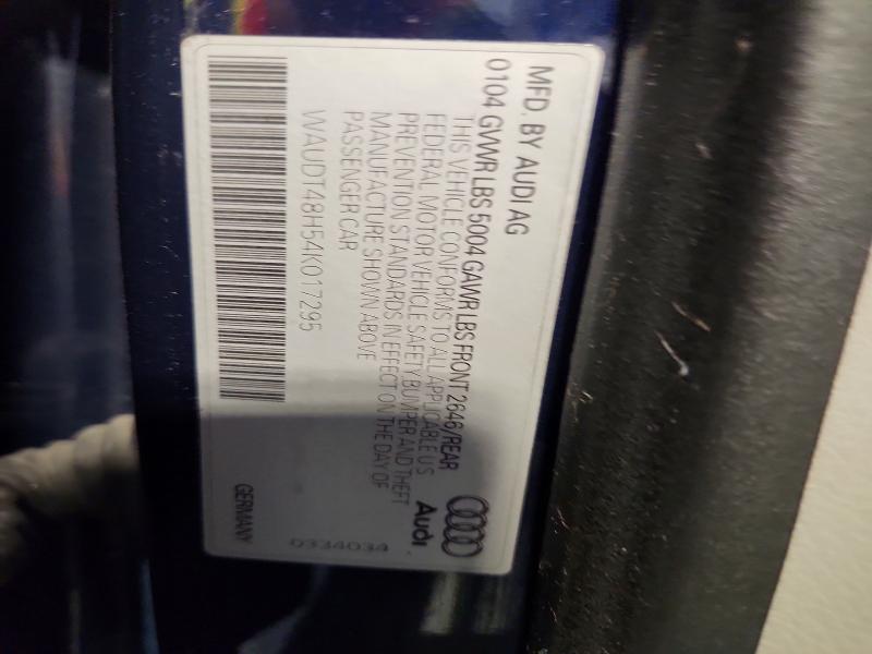 64236346 :رقم المزاد ، WAUDT48H54K017295 vin ، 2004 Audi A4 مزاد بيع