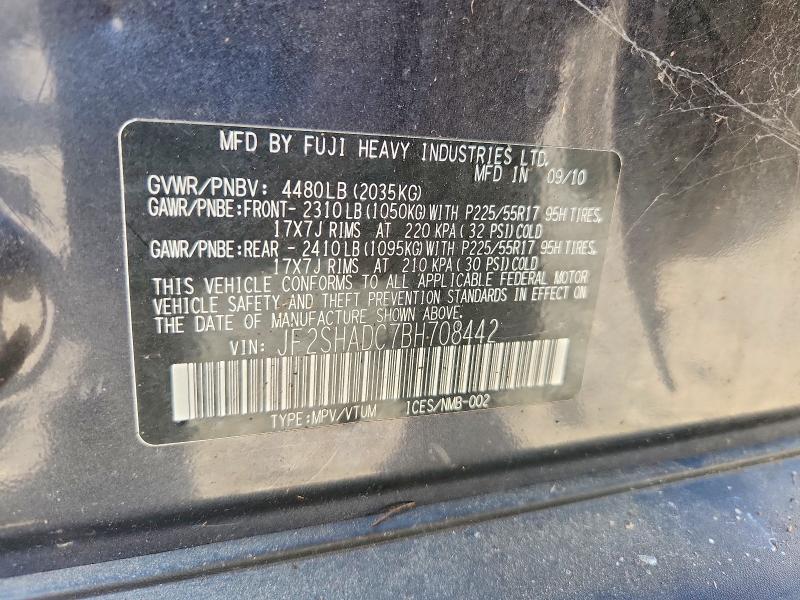 Aukcja sprzedaży 2011 Subaru Forester, vin: JF2SHADC7BH708442, numer aukcji: 66657876