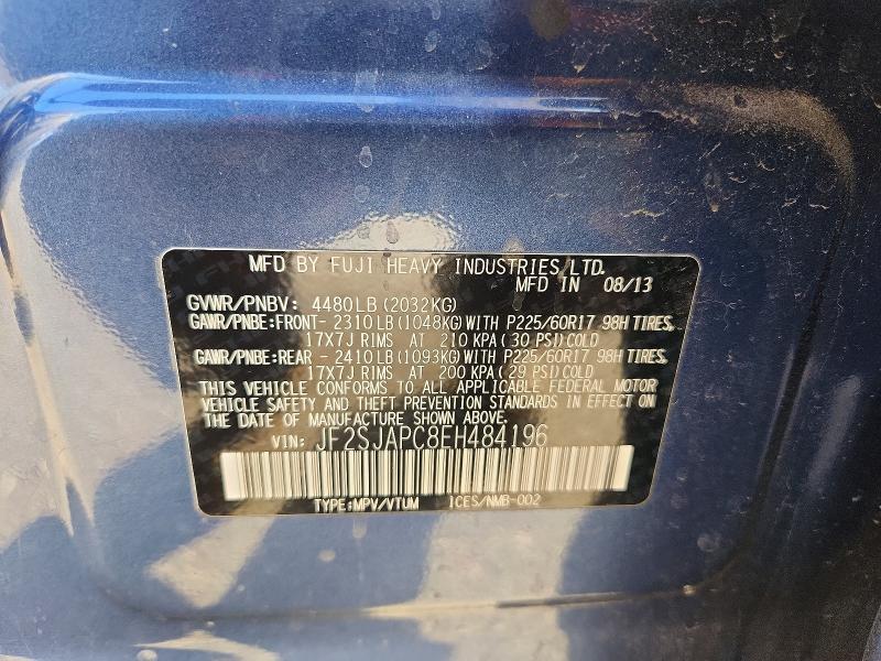 Продажа на аукционе авто 2014 Subaru Forester, vin: JF2SJAPC8EH484196, номер лота: 66260156