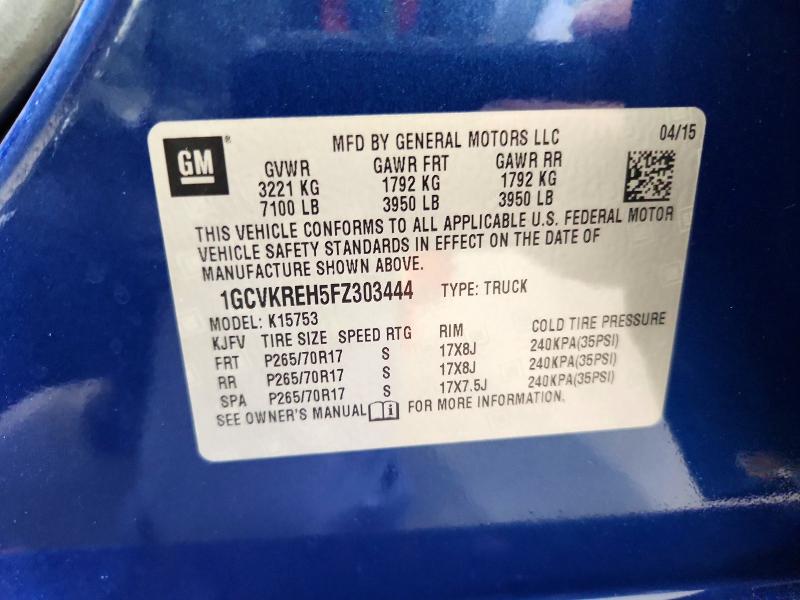 Продажа на аукционе авто 2015 Chevrolet Silverado, vin: 1GCVKREH5FZ303444, номер лота: 65453656