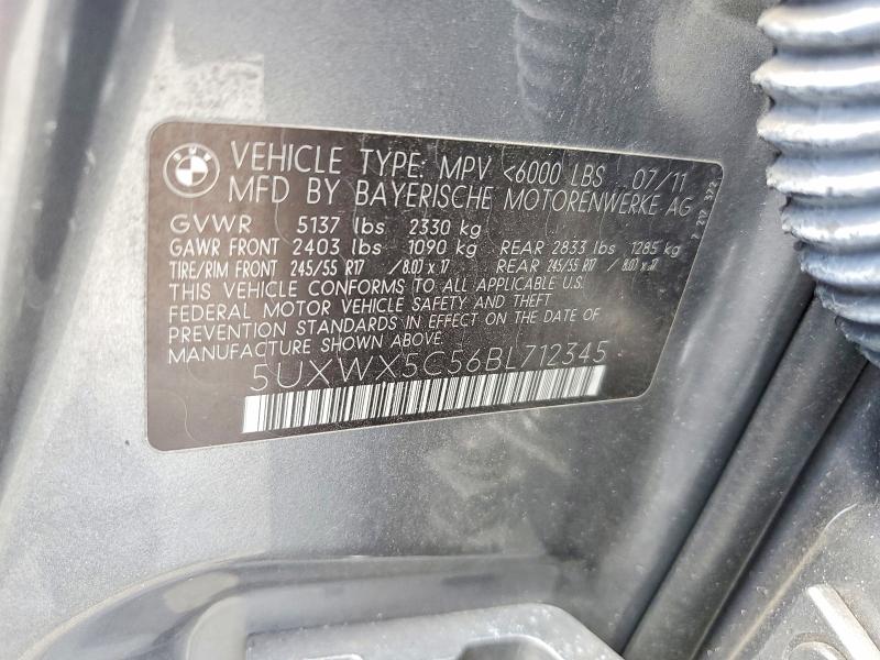 Aukcja sprzedaży 2011 Bmw X3, vin: 5UXWX5C56BL712345, numer aukcji: 65290836