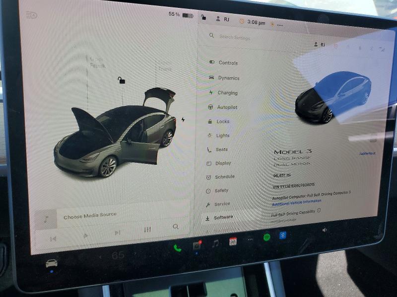 2020 Tesla Model 3 მანქანა იყიდება აუქციონზე, vin: 5YJ3E1EB6LF638015, აუქციონის ნომერი: 66469556