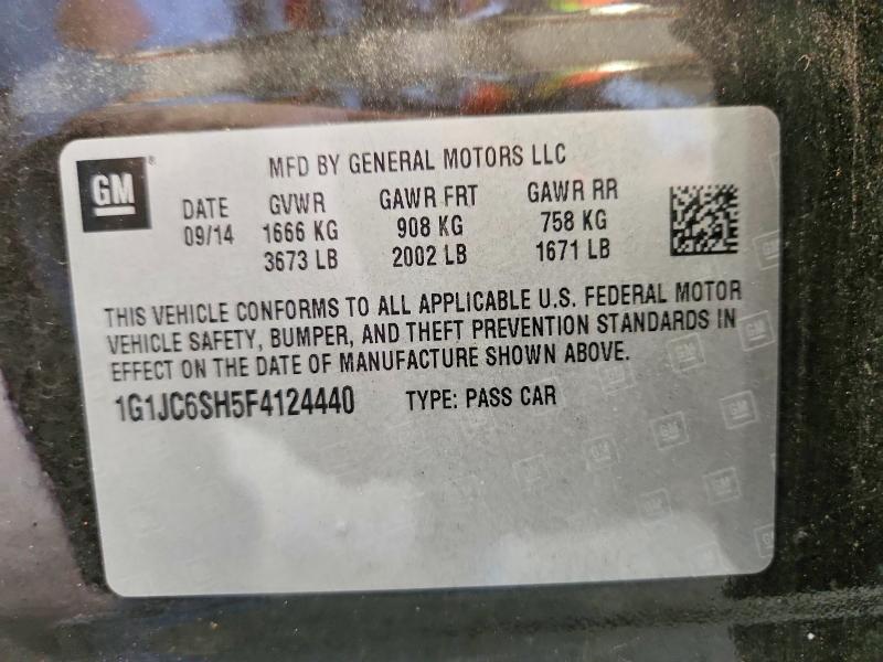 66084276 :رقم المزاد ، 1G1JC6SH5F4124440 vin ، 2015 Chevrolet Sonic مزاد بيع
