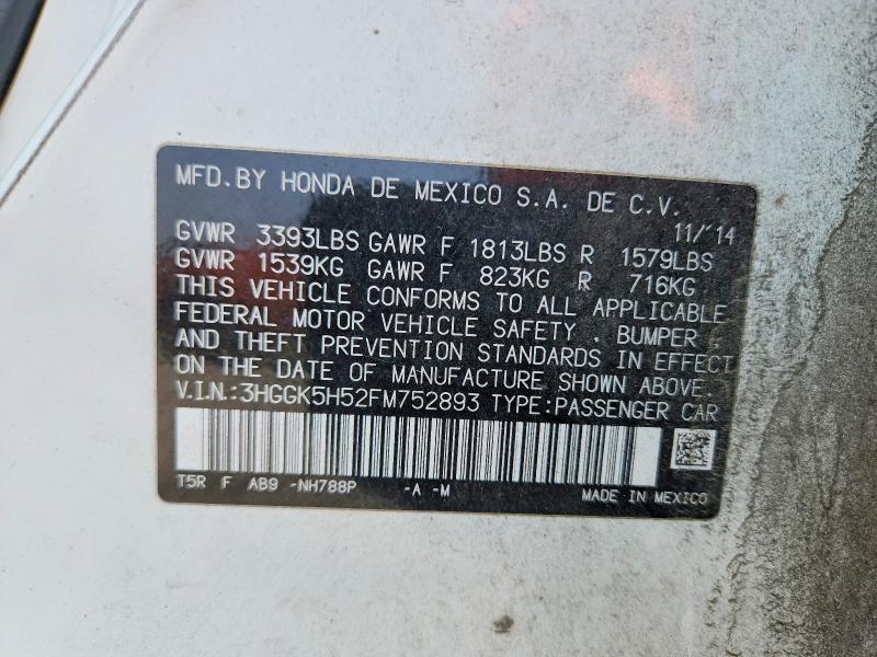 Aukcja sprzedaży 2015 Honda Fit, vin: 3HGGK5H52FM752893, numer aukcji: 63610986