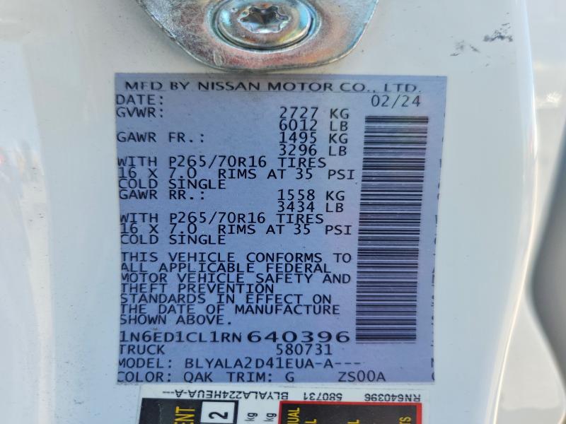 Продаж на аукціоні авто 2024 Nissan Frontier, vin: 1N6ED1CL1RN640396, номер лоту: 65987356