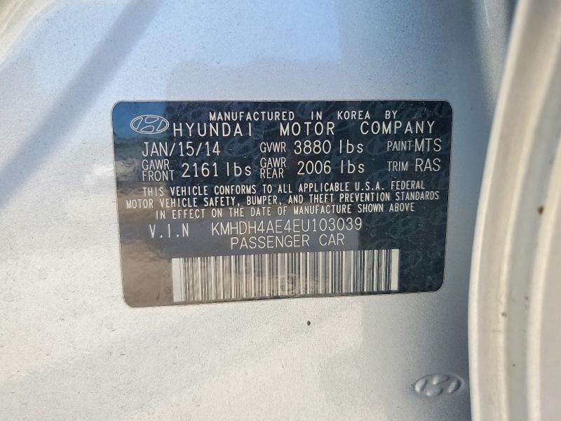 Aukcja sprzedaży 2014 Hyundai Elantra, vin: KMHDH4AE4EU103039, numer aukcji: 65086706