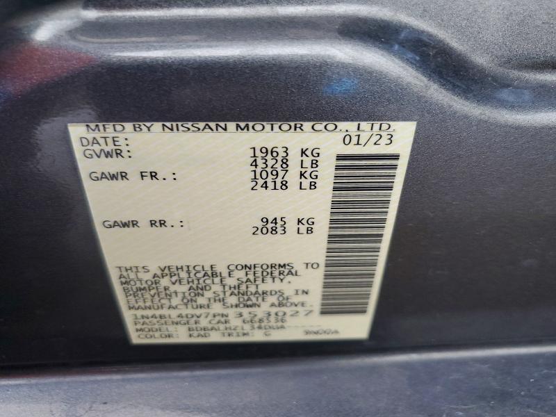 Aukcja sprzedaży 2023 Nissan Altima, vin: 1N4BL4DV7PN353027, numer aukcji: 63739096