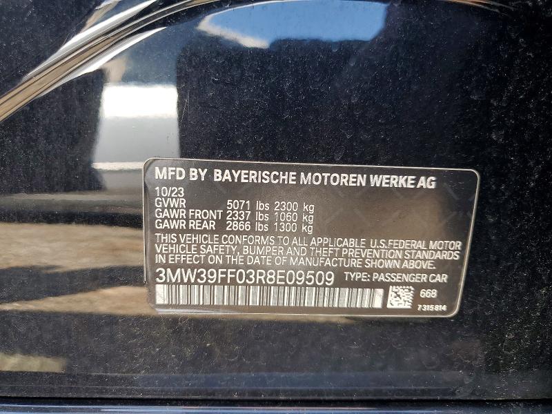Aukcja sprzedaży 2024 Bmw 330e, vin: 3MW39FF03R8E09509, numer aukcji: 65027596