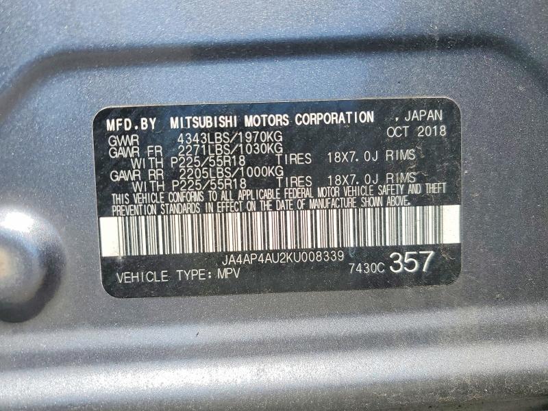 Продажа на аукционе авто 2019 Mitsubishi Outlander Sport, vin: JA4AP4AU2KU008339, номер лота: 65609506