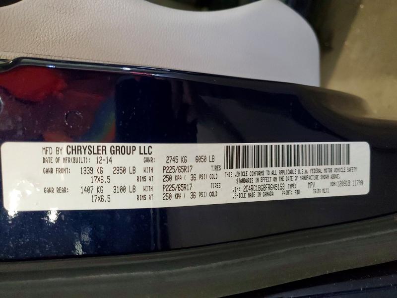 63785626 :رقم المزاد ، 2C4RC1BG8FR645153 vin ، 2015 Chrysler Town & Country مزاد بيع
