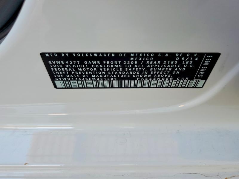 2014 Volkswagen Jetta მანქანა იყიდება აუქციონზე, vin: 3VWD17AJ6EM321296, აუქციონის ნომერი: 63598786