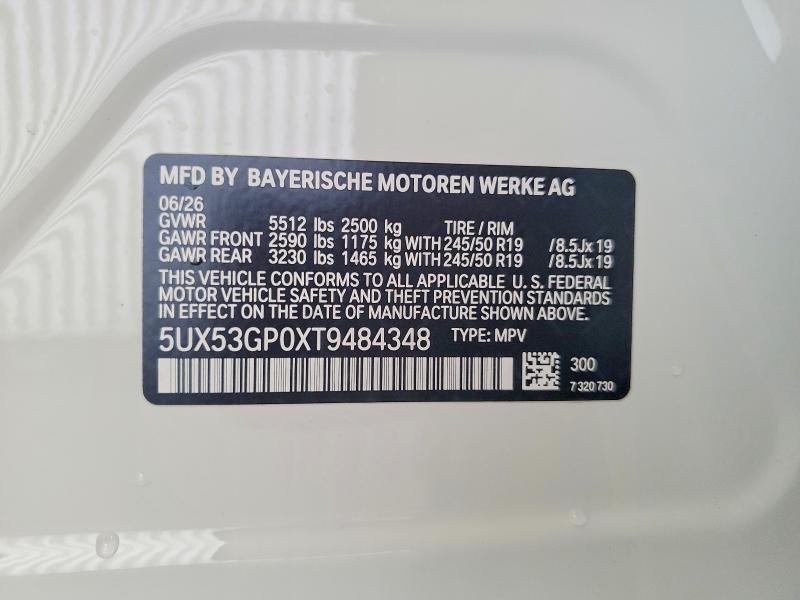 Продаж на аукціоні авто 2026 Bmw X3, vin: 5UX53GP0XT9484348, номер лоту: 64557776