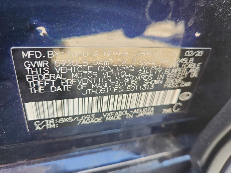 Продажа на аукционе авто 2020 Lexus Ls 500, vin: JTHD51FF5L5011313        , номер лота: 69094746