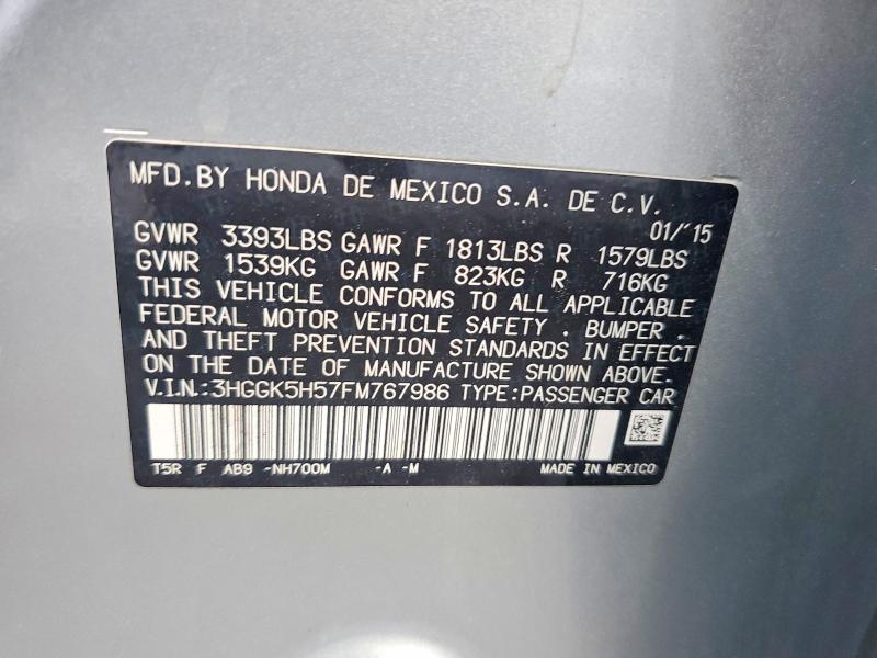 Aukcja sprzedaży 2015 Honda Fit, vin: 3HGGK5H57FM767986, numer aukcji: 64142356
