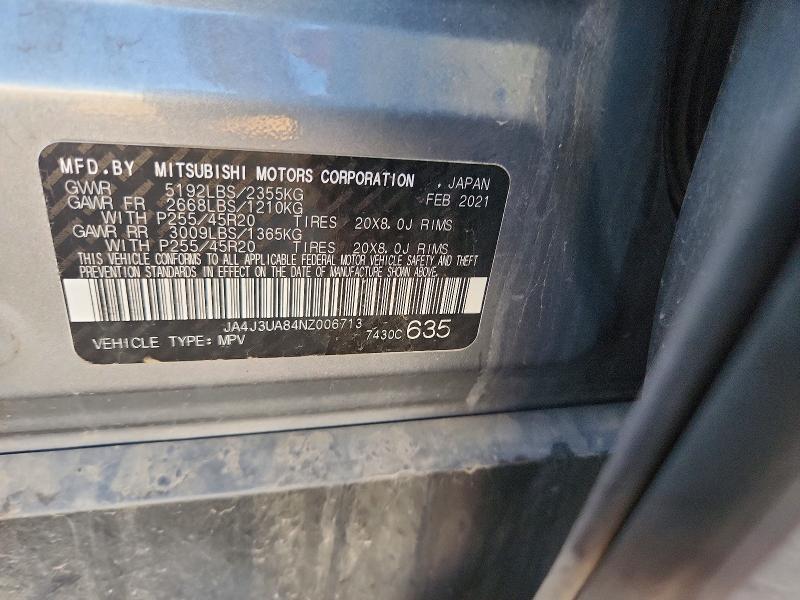 Auction sale of the 2022 Mitsubishi Outlander, vin: JA4J3UA84NZ006713, lot number: 65355426