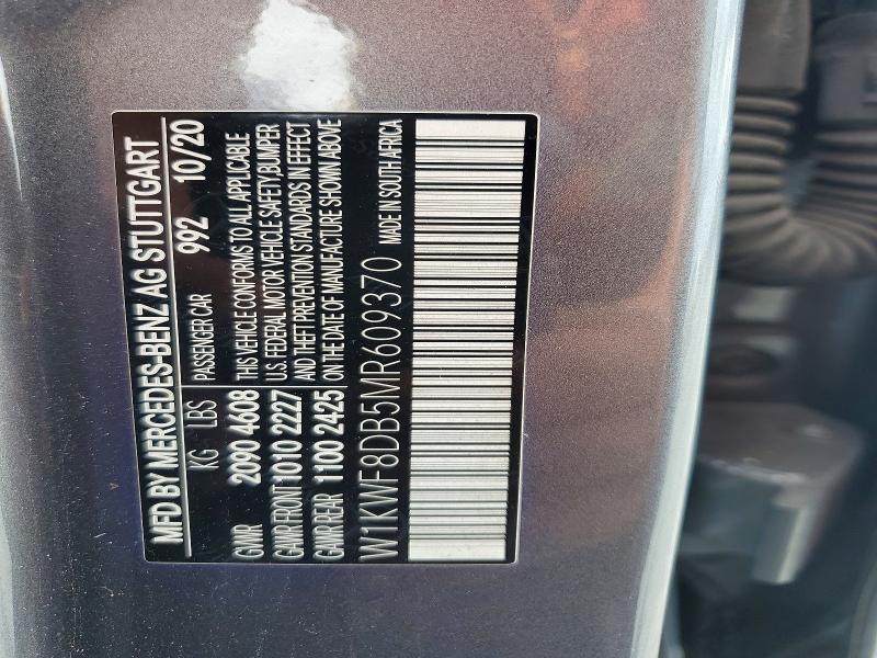 Aukcja sprzedaży 2021 Mercedes-benz C, vin: W1KWF8DB5MR609370, numer aukcji: 66398906