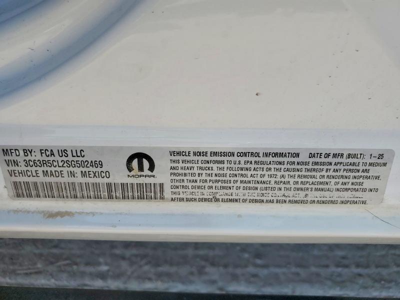 2025 Ram 2500 მანქანა იყიდება აუქციონზე, vin: 3C63R5CL2SG502469, აუქციონის ნომერი: 66904596