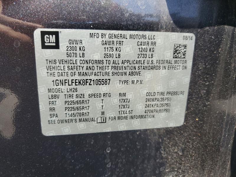 Продажа на аукционе авто 2015 Chevrolet Equinox, vin: 1GNFLFEK8FZ105587, номер лота: 63603926