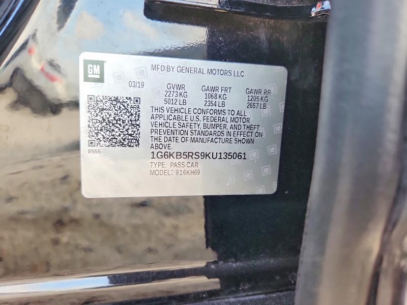 66451826 :رقم المزاد ، 1G6KB5RS9KU135061 vin ، 2019 Cadillac Ct6 مزاد بيع