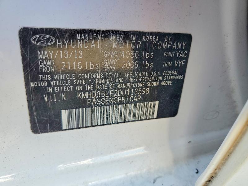 64757906 :رقم المزاد ، KMHD35LE2DU113598 vin ، 2013 Hyundai Elantra Gt مزاد بيع