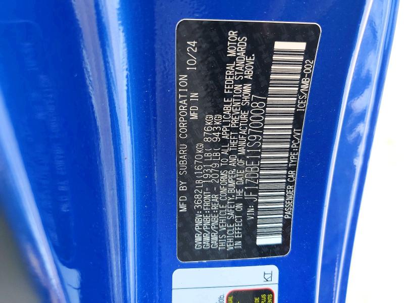 Продаж на аукціоні авто 2025 Subaru Brz, vin: JF1ZDBE11S9700087, номер лоту: 64434296