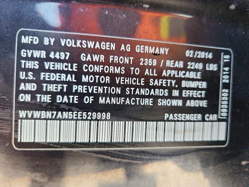 Продажа на аукционе авто 2014 Volkswagen Cc, vin: WVWBN7AN5EE529998, номер лота: 65757326