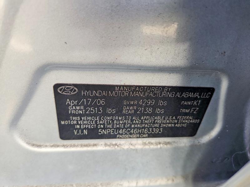 Aukcja sprzedaży 2006 Hyundai Sonata, vin: 5NPEU46C46H163393, numer aukcji: 63267646