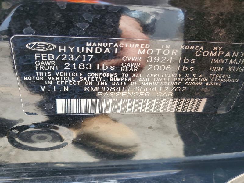 Продажа на аукционе авто 2017 Hyundai Elantra, vin: KMHD84LF6HU412702, номер лота: 65325346