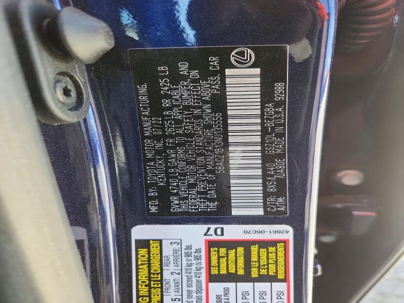 Aukcja sprzedaży 2022 Lexus Es 350, vin: 58ACZ1B13NU135556, numer aukcji: 65494806