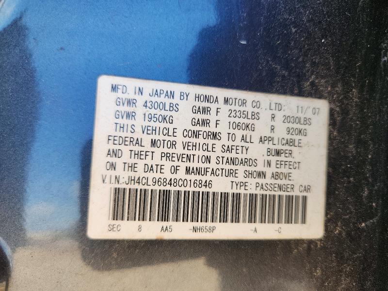 Auction sale of the 2008 Acura Tsx, vin: JH4CL96848C016846, lot number: 66317956