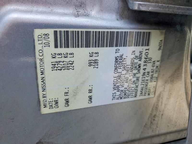 Aukcja sprzedaży 2009 Nissan Altima, vin: 1N4AL21E19N438601, numer aukcji: 65881796