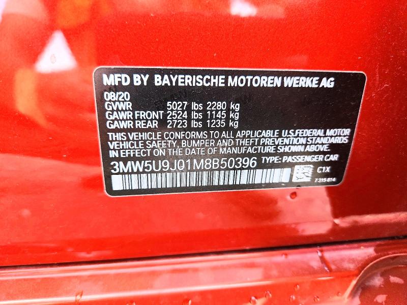 Продажа на аукционе авто 2021 Bmw M340xi, vin: 3MW5U9J01M8B50396, номер лота: 65443866